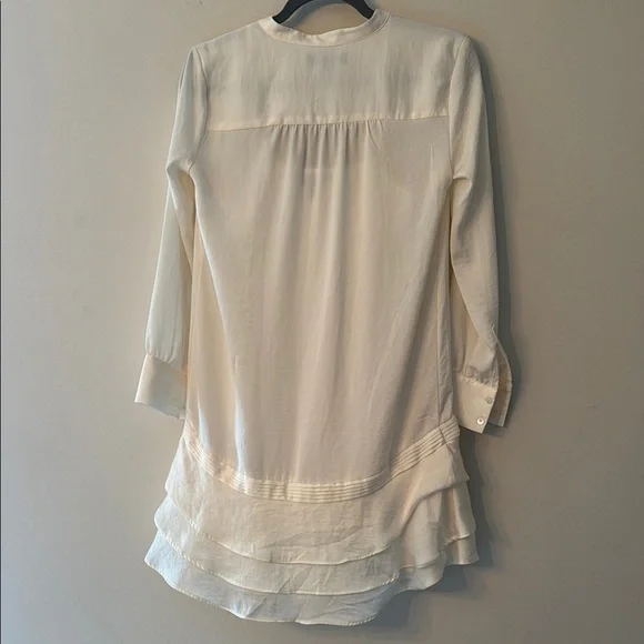 Banana Republic Cream Mini Dress with Ruffled Drop Waist - Picture 4 of 4